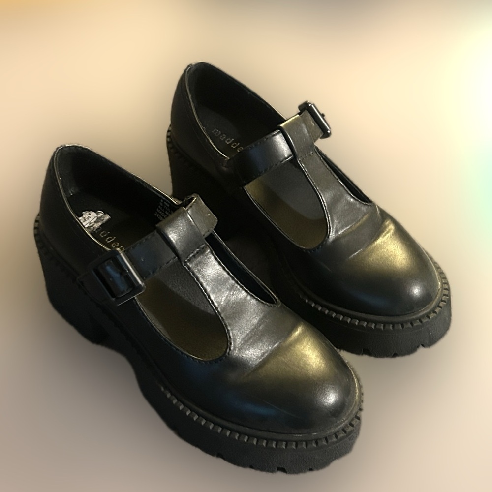 Madden Girl Black Platform Mary Jane Shoes